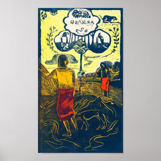 Tahitian Women and Dog, Gauguin Poster (Voorkant)