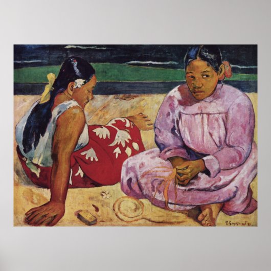 Tahitian Women on Beach door Gauguin Poster (Voorkant)