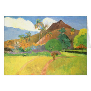 Tahitisch landschap, bergen Tahiti, Paul Gauguin