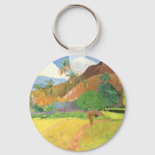 Tahitisch landschap, bergen Tahiti, Paul Gauguin Sleutelhanger
