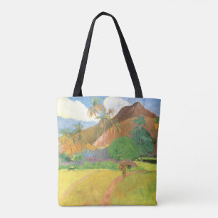 Tahitisch landschap, bergen Tahiti, Paul Gauguin Tote Bag