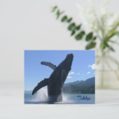 "Tahku"— het doorbreken van een bultrug walvisbeel Briefkaart (Staand voorkant)