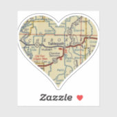 Tahlequah OK Map Sticker (Vel)