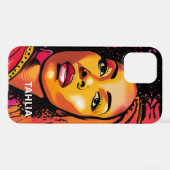 Tahlia Mooie Zwarte Vrouw Pop Art Stijl iPhone Hoesje (Achterkant horizontaal)