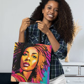 Tahlia Mooie Zwarte Vrouw Pop Art Stijl Tote Bag