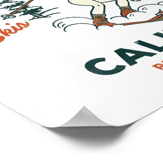 Tahoe, California Funny Retro Skiing & Beer Art Poster (Hoek)