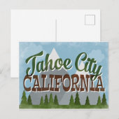 Tahoe City California Fun Retro Snowy Mountains Briefkaart (Voorkant / Achterkant)