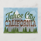 Tahoe City California Fun Retro Snowy Mountains Briefkaart (Voorkant)