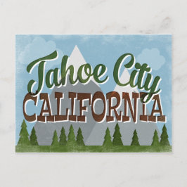 Tahoe City California Fun Retro Snowy Mountains Briefkaart