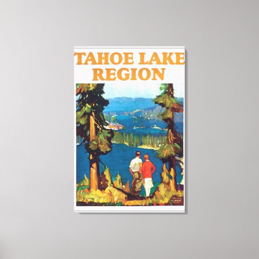 Tahoe Lake Region Vintage Reizen Poster Kunstwerk Canvas Afdruk (Voorkant)