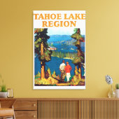 Tahoe Lake Region Vintage Reizen Poster Kunstwerk Canvas Afdruk (Insitu (Woonkamer))