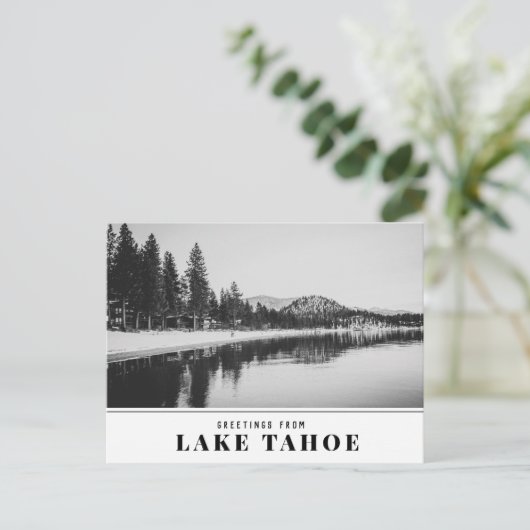 Tahoe-meer in Pinewild met Round Hill en Pine Tr Briefkaart (Staand voorkant)