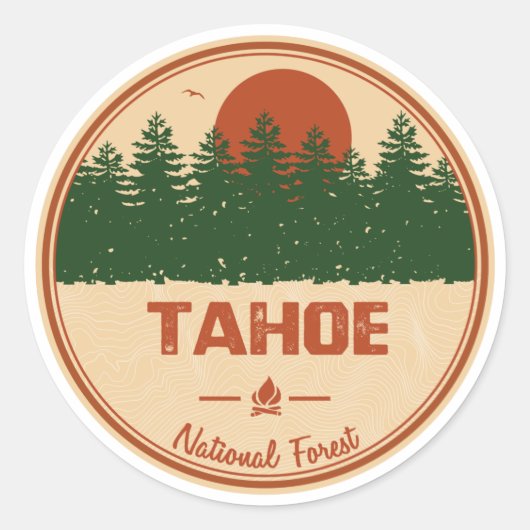 Tahoe National Forest Ronde Sticker (Voorkant)