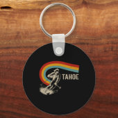 Tahoe-skiën retro grafisch sleutelhanger (Voorkant)