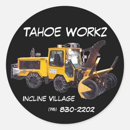 Tahoe Workz LLC Snow Removal Services Sticker (Voorkant)