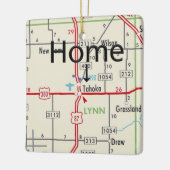 Tahoka TX Map Keramisch Ornament (Links)