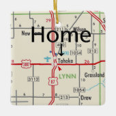 Tahoka TX Map Keramisch Ornament (Voorkant)