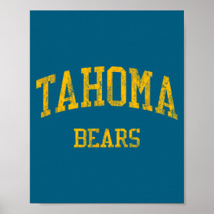 Tahoma middelbare school hs Maple Valley WA vintag Poster