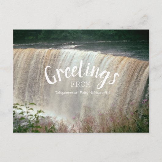 Tahquamenon Herfsten Greetings Michigan Waterfall Briefkaart (Voorkant)