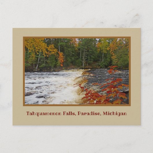 TAHQUAMENON-HERFSTEN IN DE AUTUMN / MICHIGAN'S U.P BRIEFKAART (Voorkant)