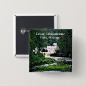 Tahquamenon Herfsten State Park Lower Herfsten, Mi Vierkante Button 5,1 Cm (Voorkant /achterkant)