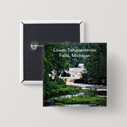 Tahquamenon Herfsten State Park Lower Herfsten, Mi Vierkante Button 5,1 Cm (Voorkant /achterkant)