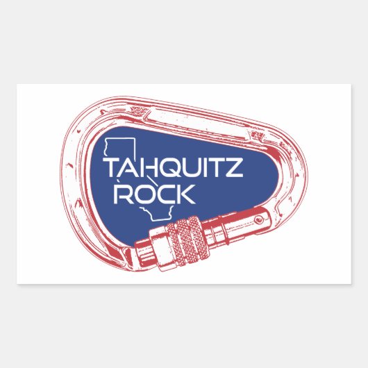 Tahquitz Rock California klimkarabijnhaak Rechthoekige Sticker (Voorkant)