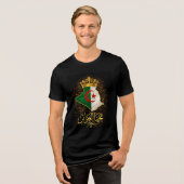 Tahya El Djazair Crown – Golden Long Live Algeria Tri-Blend Shirt (Voorkant volledig)