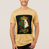 Tahya El Djazair Crown – Golden Long Live Algeria Tri-Blend Shirt (Voorkant)