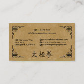 Tai Chi Bagua kaart zwart en goud Visitekaartje (Achterkant)