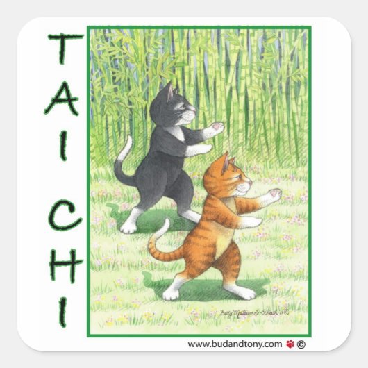 Tai Chi Cats Sticker Bud & Tony (Voorkant)