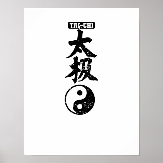 Tai-Chi chinesische Schriftzeichen Yin Yang Poster (Voorkant)