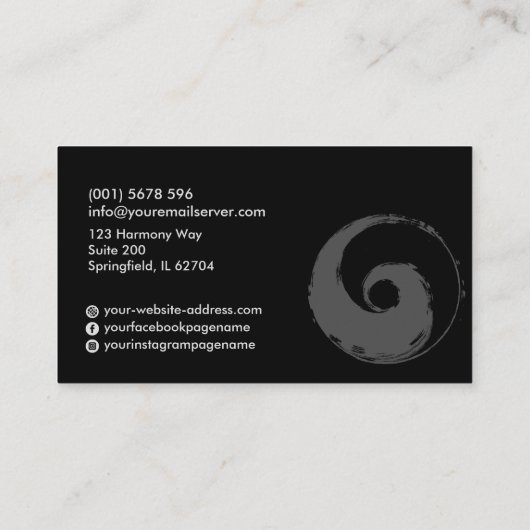 Tai Chi Chuan en Qigong instructeur Visitekaartje (Achterkant)