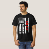 Tai Chi Cool zwart-wit Amerikaanse vlag T-shirt (Voorkant volledig)