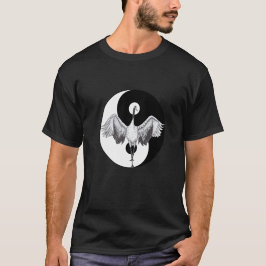 Tai Chi Crane Pose Sketch T-shirt (Voorkant)