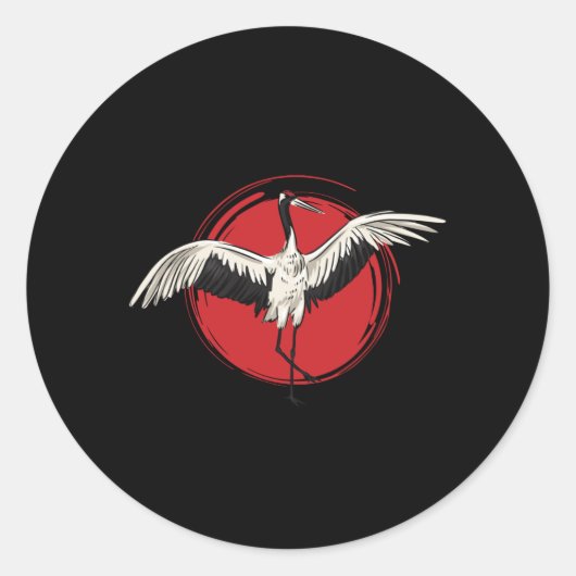 Tai Chi Crane Ronde Sticker (Voorkant)
