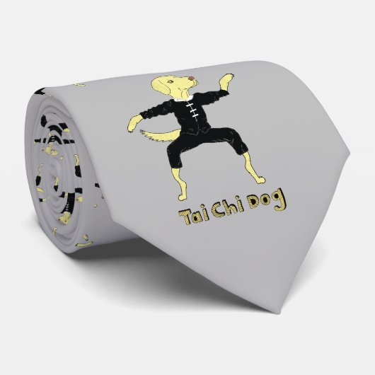 Tai Chi Dog stropdas marshal arts qi gong (Opgerold)