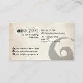 Tai Chi en Qigong - Bamboe Visitekaartje (Achterkant)