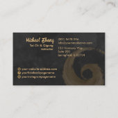 Tai Chi en Qigong - Gouden Taijitu Symbool Visitekaartje (Achterkant)