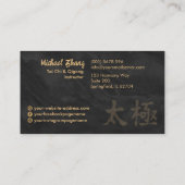 Tai Chi en Qigong - Gouden Yin Yang Symbool Visitekaartje (Achterkant)
