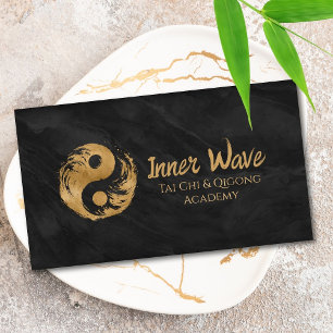 Tai Chi en Qigong - Gouden Yin Yang-symbool Visitekaartje