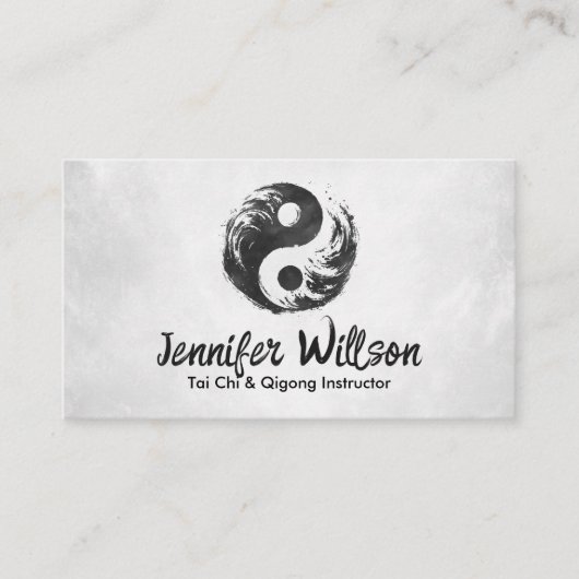 Tai Chi en Qigong - Yin Yang Symbool Visitekaartje (Voorkant)