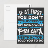 Tai Chi Fighter Silhouette Martial Arts Quote Briefkaart (Voorkant / Achterkant)