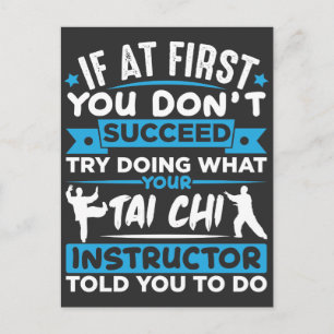 Tai Chi Fighter Silhouette Martial Arts Quote Briefkaart