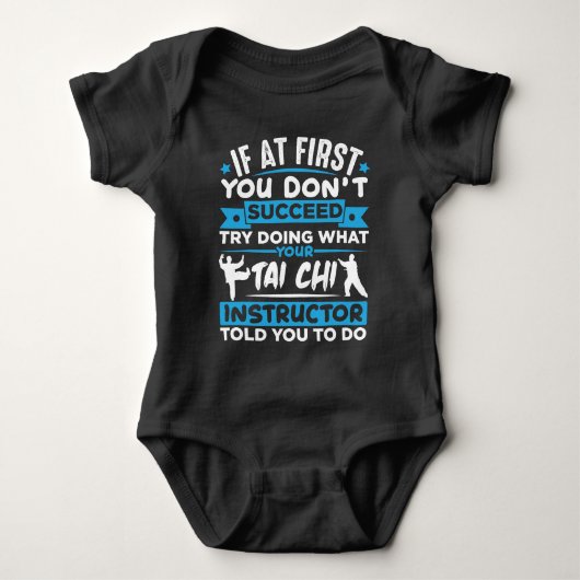 Tai Chi Fighter Silhouette Martial Arts Quote Romper (Voorkant)