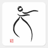 Tai Chi Flow Vierkante Sticker (Voorkant)