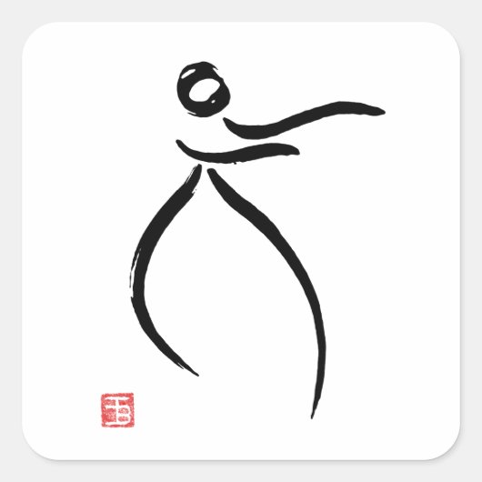 Tai Chi Flow Vierkante Sticker (Voorkant)