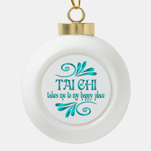 Tai Chi Happy Place Keramische Bal Ornament (Voorkant)