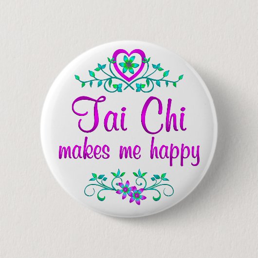 Tai Chi Happy Ronde Button 5,7 Cm (Voorkant)