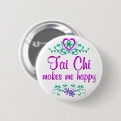 Tai Chi Happy Ronde Button 5,7 Cm (Voorkant /achterkant)
